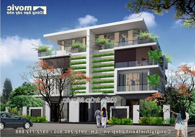 Biệt thự 4 tầng hiện đại trồng nhiều cây cảnh trong nhà