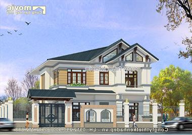 Nhà 2 tầng mái thái đẹp đơn giản hiện đại - MV1552