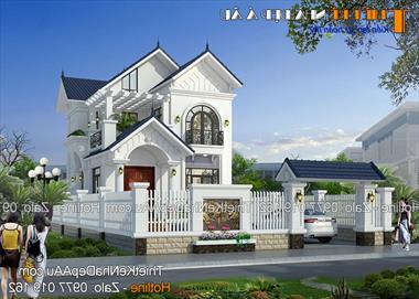 Ngắm nhìn mẫu thiết kế nhà 2 tầng 70m2 mái thái nổi bật