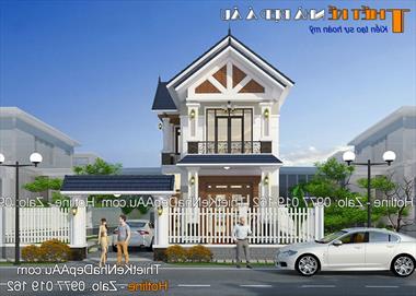 Cùng chiêm ngưỡng vẻ đẹp của mẫu nhà 2 tầng mái thái 80m2 có 3 phòng ngủ