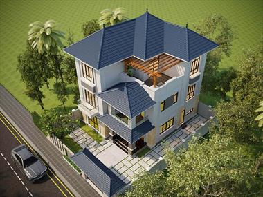 Biệt thự 3 tầng mái thái sang trọng kiểu Nhật với kiến ​​trúc uy nghi, đẳng cấp