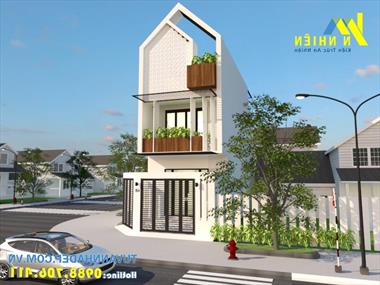 Thiết Kế Nhà Phố 2 Tầng 1 tum 120m2
