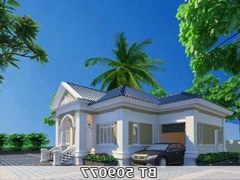 Bản vẽ biệt thự cổ điển 1 tầng BT509077