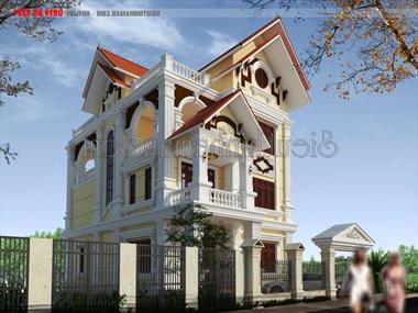 Bản vẽ thiết kế nhà biệt thự 4 tầng BT505013