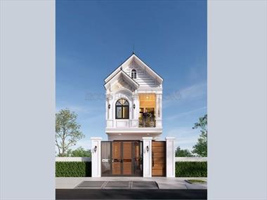 Bản vẽ thiết kế nhà phố 2 tầng 5x20m mái thái đẹp BT106422