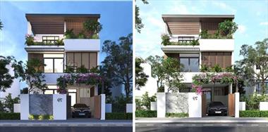 Mẫu nhà phố mặt tiền 8.5m phong cách hiện đại đẹp bắt mắt