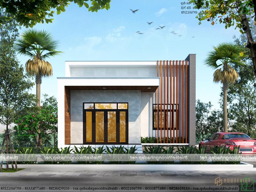 Mẫu thiết kế nhà cấp 4 mái bằng 9x18m NDNC4162