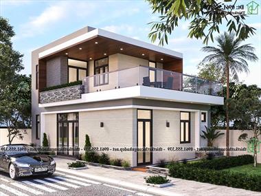 Mặt bằng mẫu biệt thự 2 tầng mái bằng đơn giản tại Tây Hồ NDBT2T153