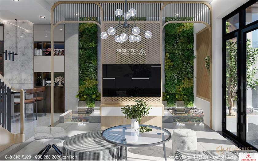 Khu Không Gian Xanh Đối Diện Phòng Khách Mang Đến Cảm Giác Thoáng Mát, Thoải Mái Khi Gần gũi Với Thiên Nhiên