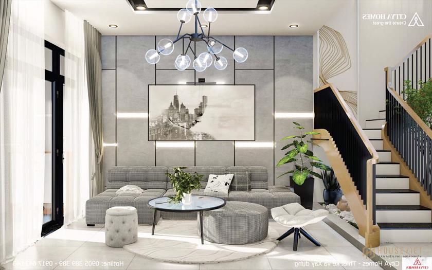 Phòng Khách Hiện Đại, Gọn Gàng Với Bộ Sofa Đẹp, Màu Xám Tinh Tế