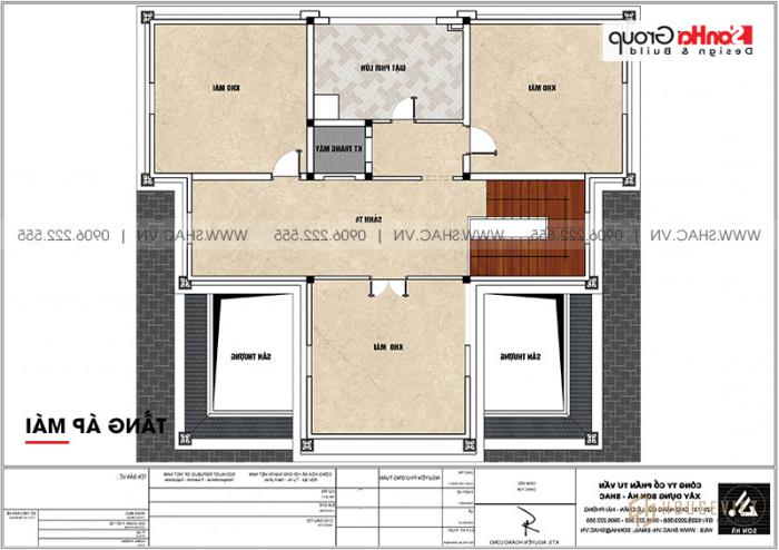 Lộ diện dinh thự 3 tầng trăm tỷ của đại gia Hà Nam - SH BTLD 0043 30 Mặt bằng công năng tầng áp mái biệt thự lâu đài cổ điển nghìn tỷ ở Hà Nam
