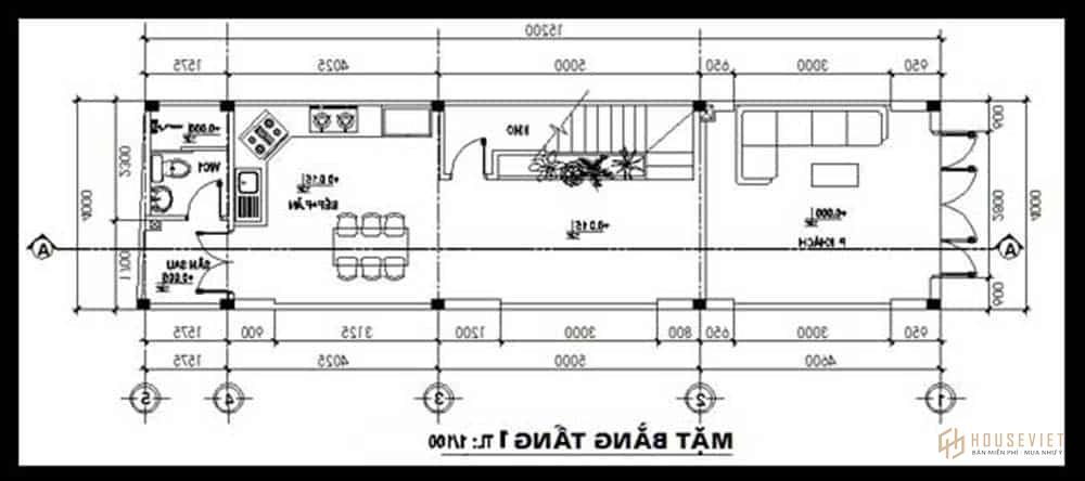 Mặt bằng công năng 1 Mặt bằng công năng 1