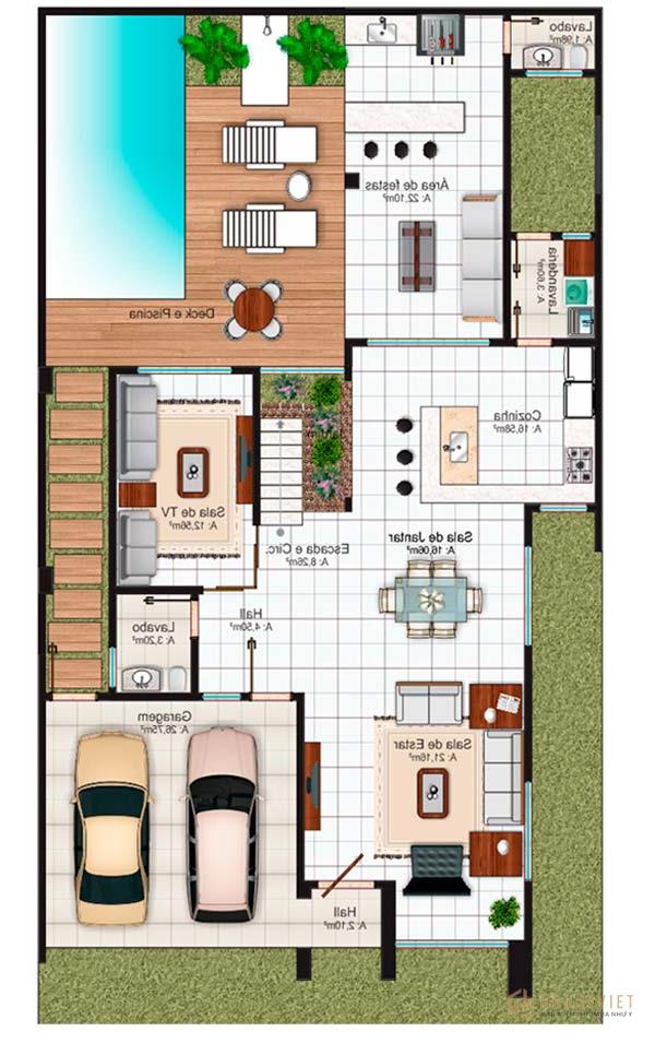 Bản vẽ nhà 2 tầng 40m2