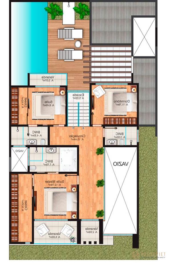 Hoàn thiện bản vẽ thiết kế nhà 2 tầng