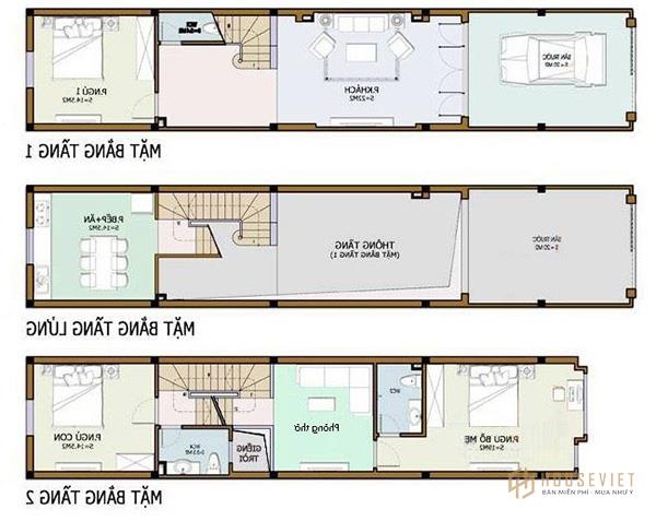 Bản vẽ nhà 2 tầng 40m2