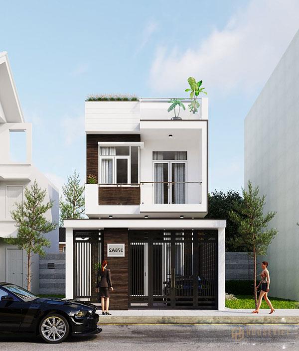 thiết kế nhà ống 2 tầng 40m2