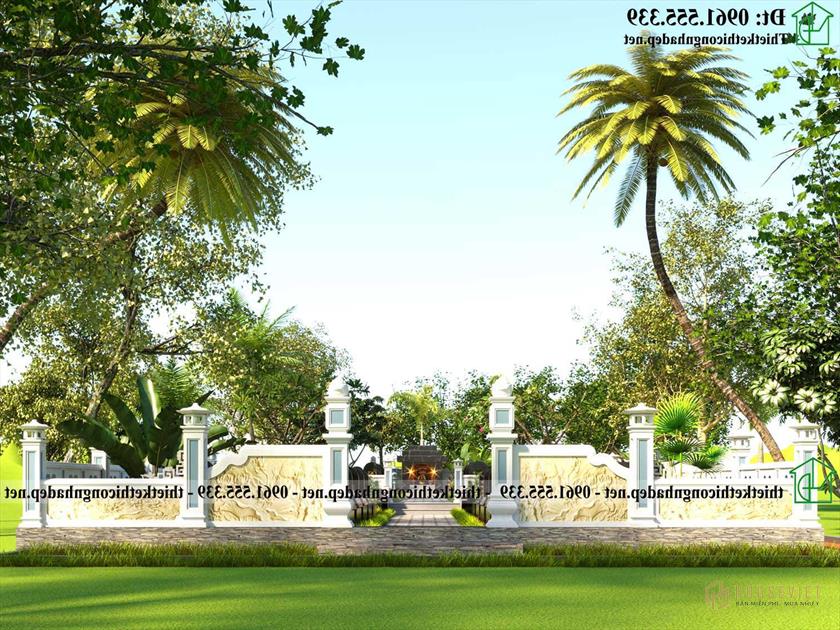 Thiết kế mặt tiền lăng mộ tổ tiên NDNTH28