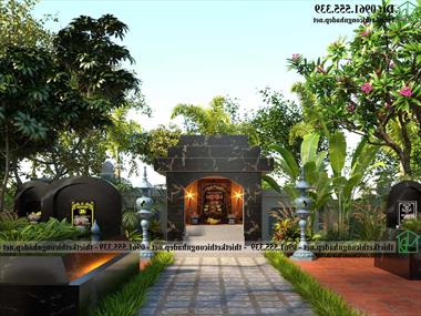 Thiết kế lăng mộ tổ tiên 400m2 đẹp tại Trà Cổ Quảng Ninh NDNTH28