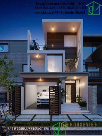 Mẫu thiết kế nhà 4x15 có gara giúp ngôi nhà cao ráo và sáng sủa hơn.