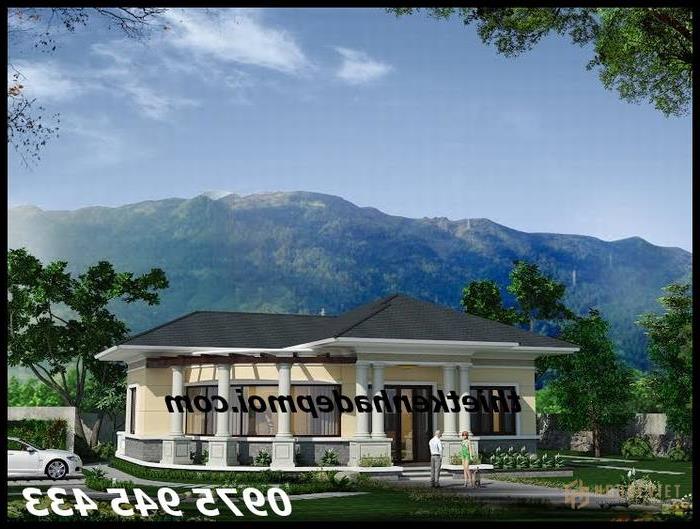 Mẫu nhà biệt thự trệt đẹp mái thái 12x14m