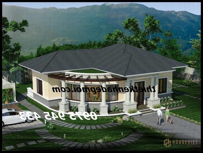 Biệt thự vườn mái thái đẹp nhà vườn 12x14m