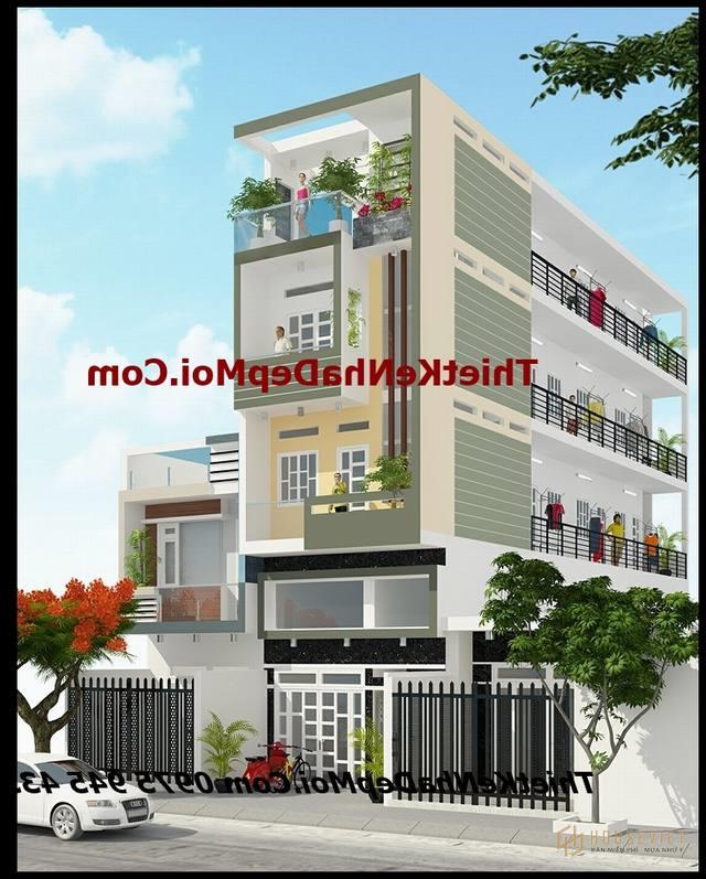 Nhà đẹp 5m có hoa đẹp