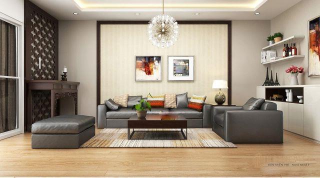 Phòng khách chung cư là không gian thích hợp nhất để đặt bàn thờ.