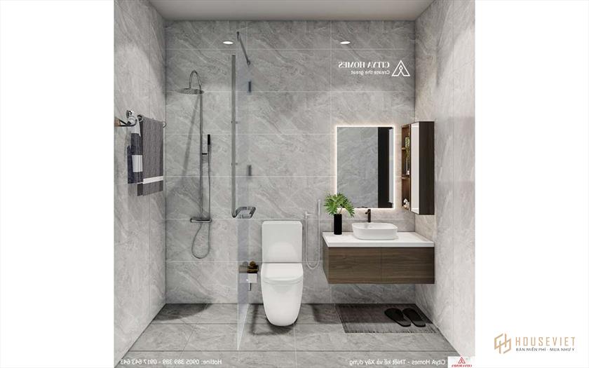 Phòng tắm được trang bị các thiết bị hiện đại, cao cấp