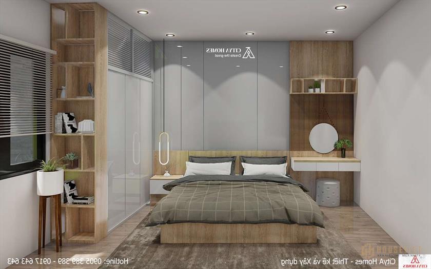 Không gian phòng ngủ vô cùng ấm áp và yên bình