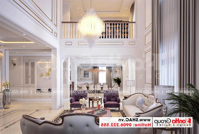 Mẫu biệt thự tân cổ điển 3 tầng 2 mặt tiền diện tích 180m2 - SH BTP 0151 10 Thiết kế nội thất phòng khách biệt thự tân cổ điển cao cấp tại Hà Nội