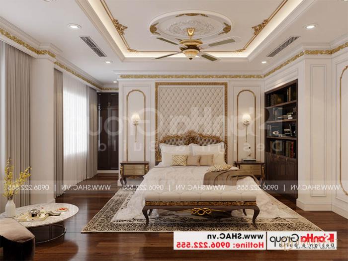 Mẫu biệt thự tân cổ điển 3 tầng 2 mặt tiền diện tích 180m2 - SH BTP 0151 14 Mẫu phòng ngủ đẹp phong cách tân cổ điển Châu Âu