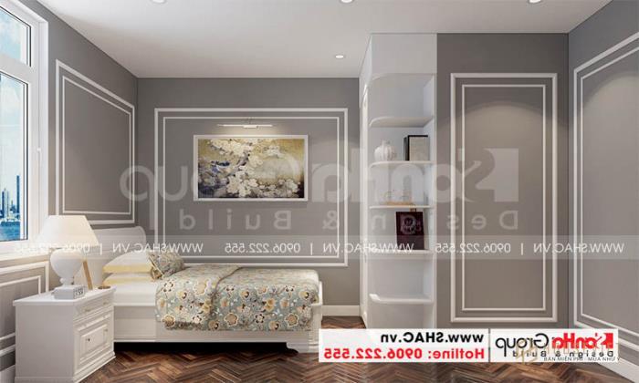 Mẫu biệt thự tân cổ điển 3 tầng 2 mặt tiền diện tích 180m2 - SH BTP 0151 18 Mẫu thiết kế nội thất phòng ngủ đơn giản nhưng khá ấn tượng