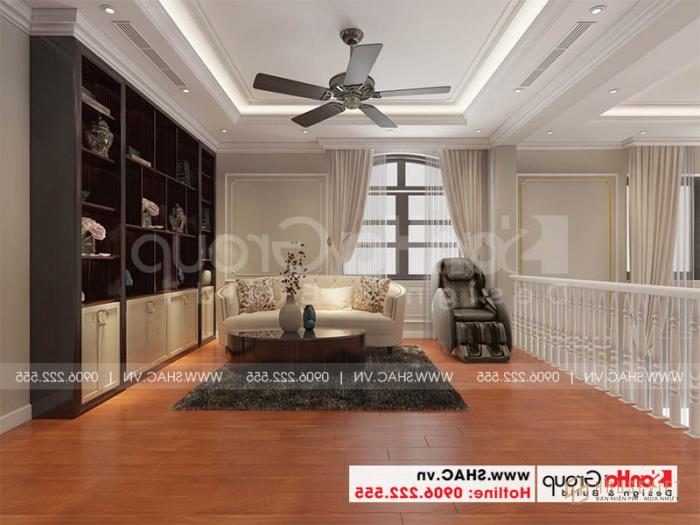 Mẫu biệt thự tân cổ điển 3 tầng 2 mặt tiền diện tích 180m2 - SH BTP 0151 21 Phương án thiết kế nội thất phòng sinh hoạt chung tiện ích cho căn biệt thự tại Hà Nội