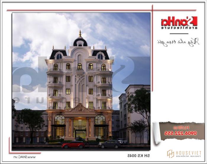 Bản vẽ mặt bằng khách sạn 3 sao phong cách cổ điển Pháp tại Bến Tre - SH KS 0045 1 Thông tin dự án