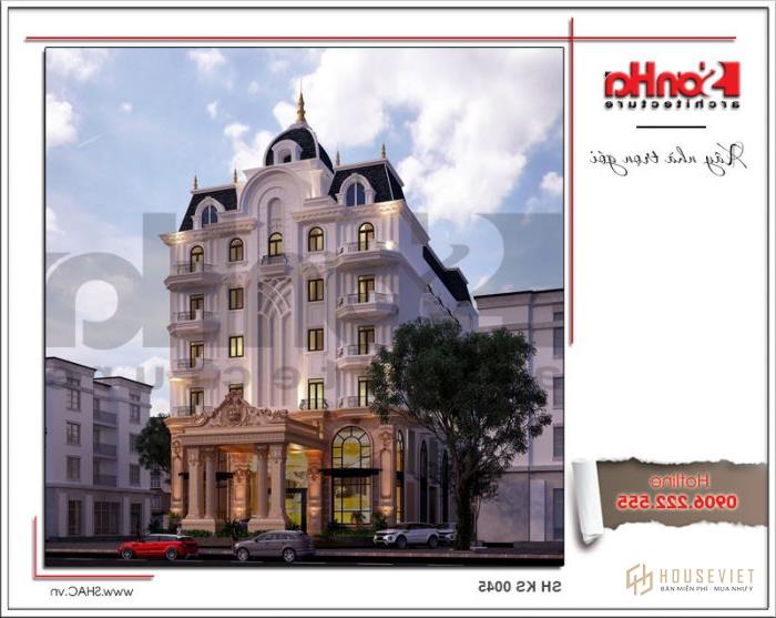 Bản vẽ mặt bằng khách sạn 3 sao phong cách cổ điển Pháp tại Bến Tre - SH KS 0045 19 Kiến trúc cổ điển quyến rũ của khách sạn 3 sao với diện tích hơn 4000m2 thu hút mọi ánh nhìn