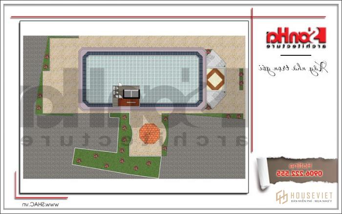 Bản vẽ mặt bằng khách sạn 3 sao phong cách cổ điển Pháp tại Bến Tre - SH KS 0045 23 Bản vẽ mặt bằng tầng tum khách sạn cổ điển tiêu chuẩn 3 sao tại Bến Tre