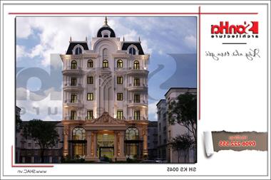 Bản vẽ mặt bằng khách sạn 3 sao phong cách cổ điển Pháp tại Bến Tre - SH KS 0045