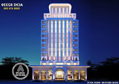 Mặt tiền mẫu thiết kế khách sạn 4 sao đẹp và đẳng cấp - ACHI 82339