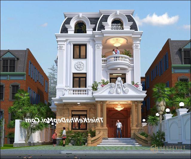 Biệt thự Pháp cổ ở Hà Nội 3 tầng