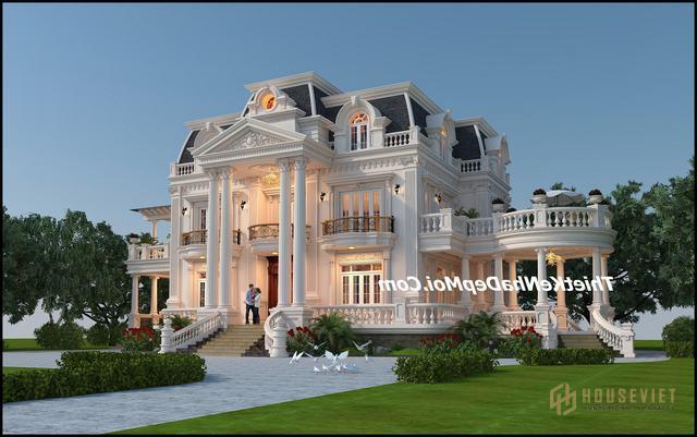 Biệt thự kiến trúc pháp 2 tầng 1 tum