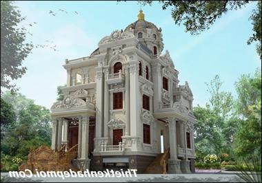 Mẫu biệt thự lâu đài mini kiểu Pháp 3 tầng phong cách cổ điển anh Uy Hà Đông