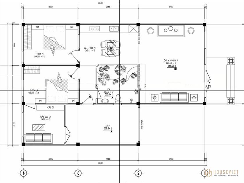 mẫu nhà cấp 4 9x14m