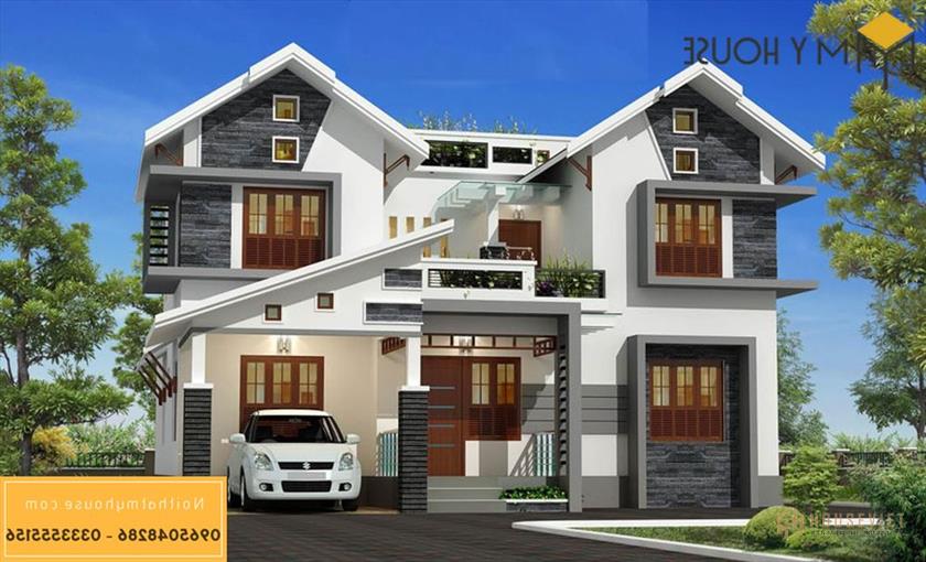 Sự sáng tạo trong thiết kế phần mái và khung cửa sổ mang đến sức hút cho ngôi nhà