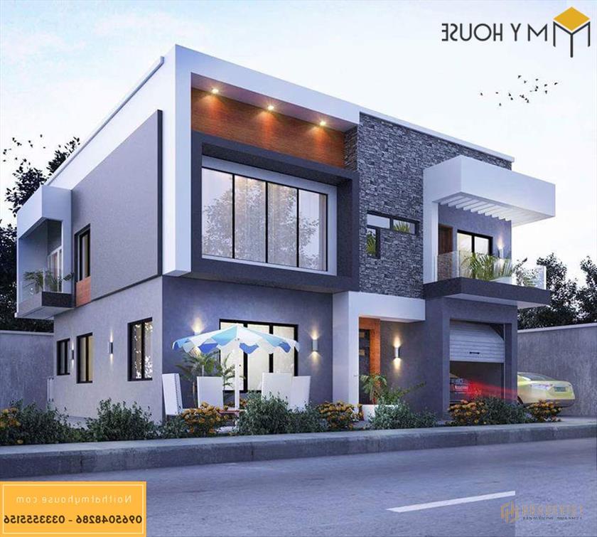 Mẫu nhà ngang 2 tầng đẹp không tì vết