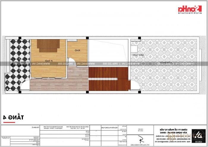 Mẫu nhà phố hiện đại 4 tầng mặt tiền 5m tại Quảng Ninh - SH NOD 0183 26 Bản vẽ mặt bằng tầng 4 nhà phố hiện đại tiện nghi tại Quảng Ninh