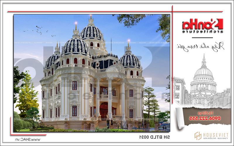 Biệt thự lâu đài cổ điển sang trọng diện tích hơn 400m2 tại Đà Nẵng - SH BTLD 0031 3 Phương án thiết kế kiến trúc lâu đài đẳng cấp nhất của SHAC tại Đà Nẵng