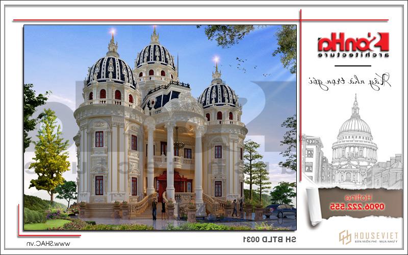 Biệt thự lâu đài cổ điển sang trọng diện tích hơn 400m2 tại Đà Nẵng - SH BTLD 0031 4 Kiến trúc biệt thự lâu đài cổ điển với thiết kế tinh tế và quy mô