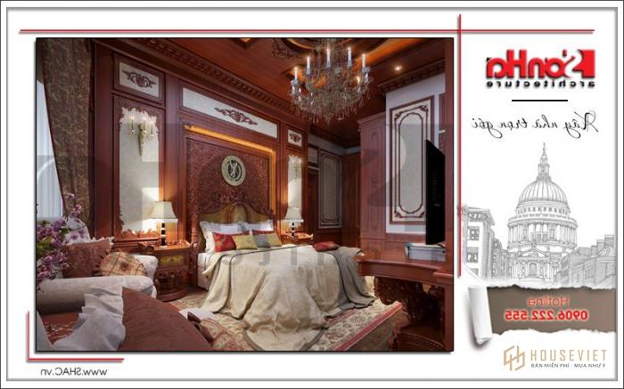 Biệt thự lâu đài cổ điển sang trọng diện tích hơn 400m2 tại Đà Nẵng - SH BTLD 0031 8 Thiết kế nội thất phòng ngủ tầng 1 biệt thự cổ điển lâu năm tại Đà Nẵng