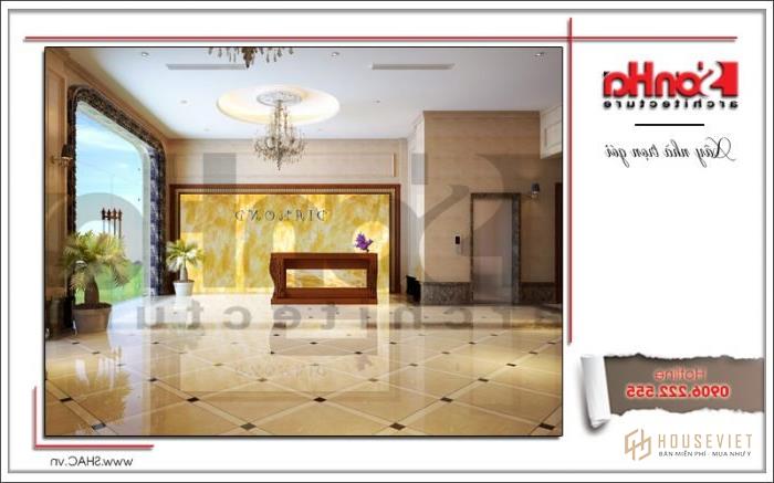 Mẫu thiết kế khách sạn 3 sao cổ điển đẹp tại Quảng Ninh - SH KS 0037 33 Thiết kế nội thất sảnh lễ tân khách sạn tại Quảng Ninh sh ks 0037