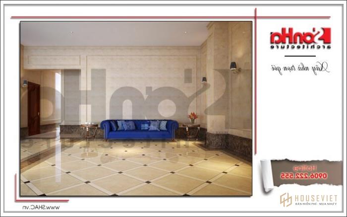 Mẫu thiết kế khách sạn 3 sao cổ điển đẹp tại Quảng Ninh - SH KS 0037 34 Thiết kế nội thất sảnh lễ tân khách sạn tại Quảng Ninh sh ks 0037